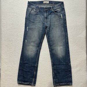 Ecko Unltd 759 Jeans Men's Relaxed Fit Distressed Blue Denim Size 36‎